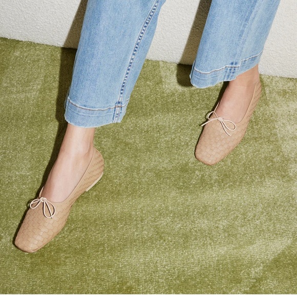 Freda Salvador Jada Square Toe Ballet Flat, Latte Closed Woven Calf, Size 8 - Picture 2 of 11